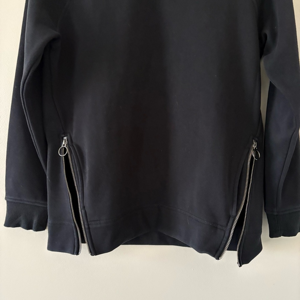 Athleta Cozy Karma Side Zip Sweatshirt Funnel Neck Pullover Black Size Small - Picture 7 of 13